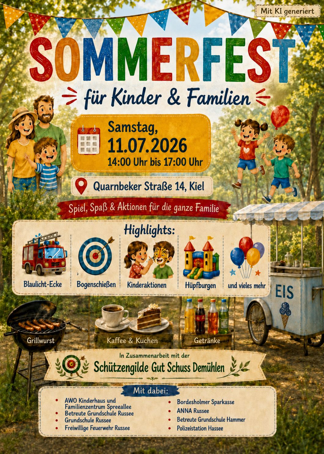 Plakat Sommerfest 2026 für Kinder und Familien